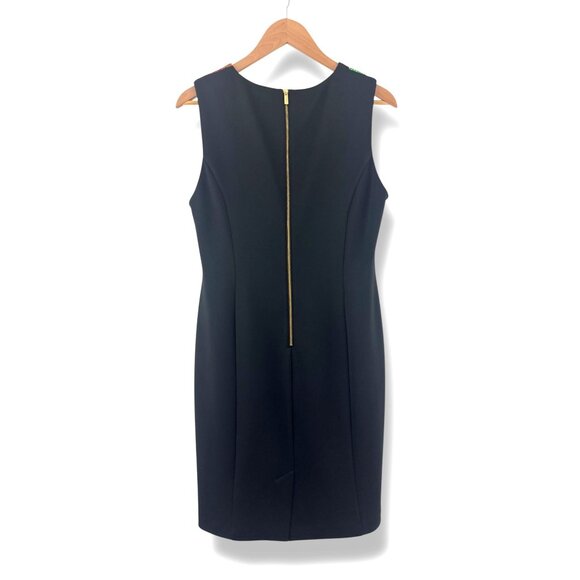 Calvin Klein Black Multi-Color Scuba Stretch Sheath Dress Size 12 Office Career‎ - Picture 4 of 7